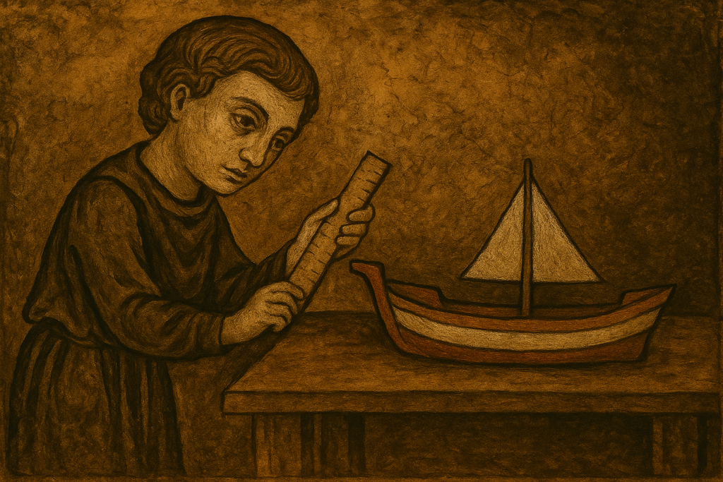 A child measuring