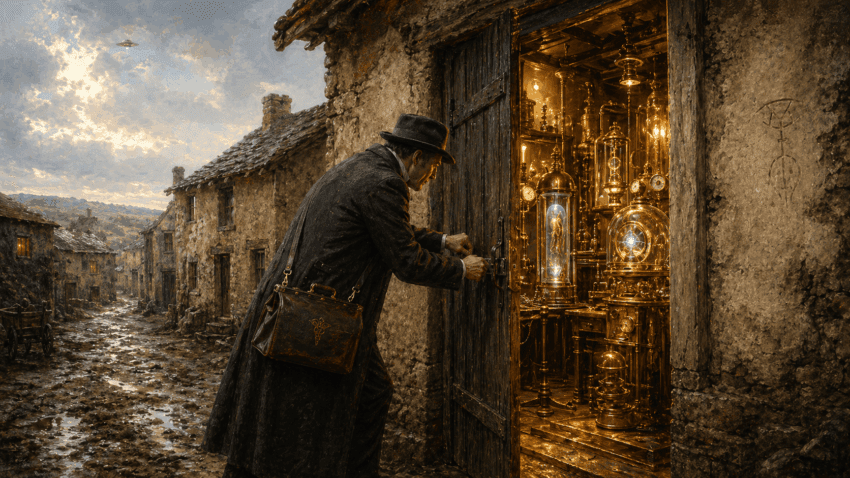 A doctor tries to open a door to extraordinary tools.