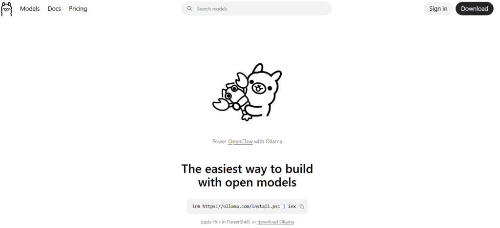 Ollama home page